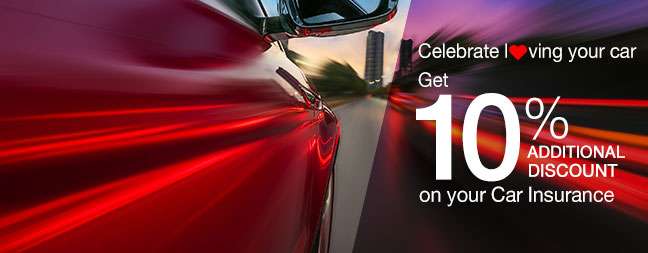 Celebrate loving your car! Get 10% Additional Discount on your Car Insurance.